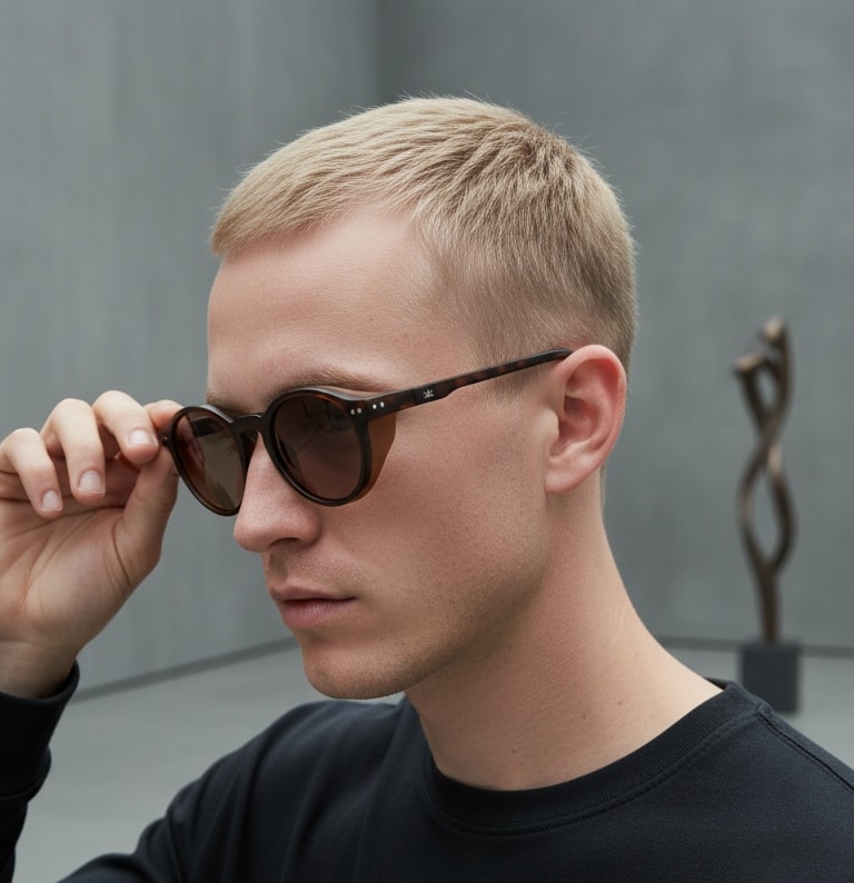 Product Analysis and Depth Mapping - Upload a photo of your glasses taken from front or side angles. Our AI analyzes the frame material (acetate, metal, bone), lens transparency level, and temple length.