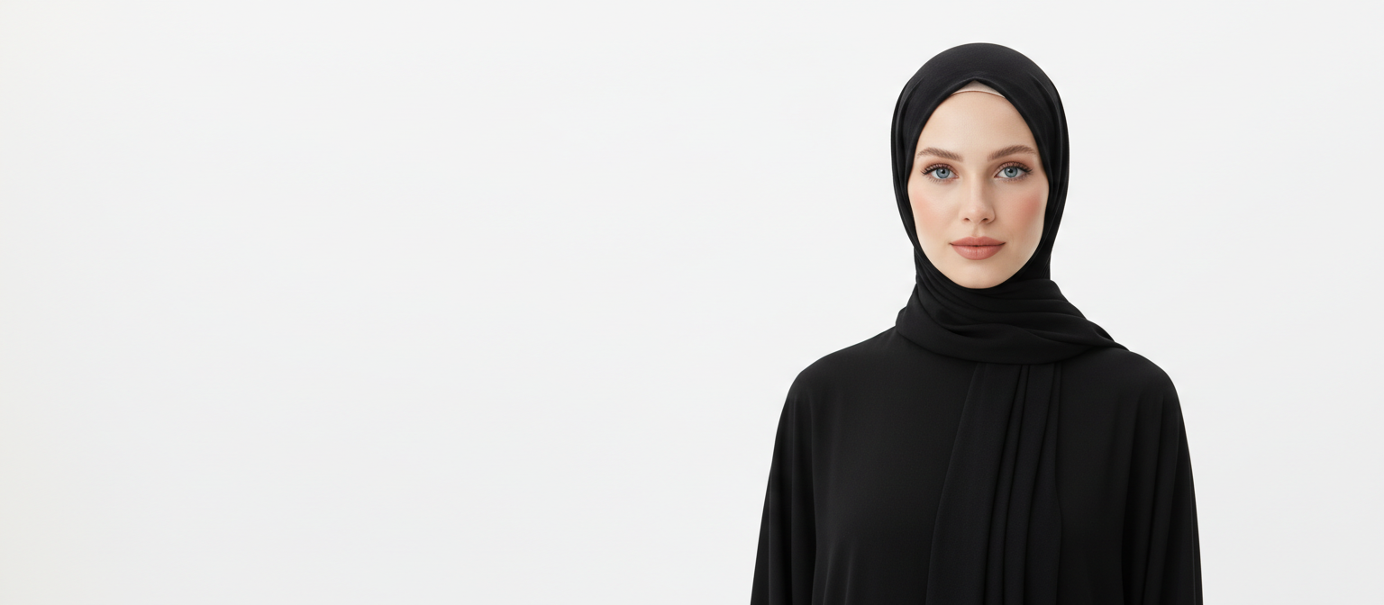 Hijab to Model - AI-powered hijab and scarf visualization feature showcasing professional model photography